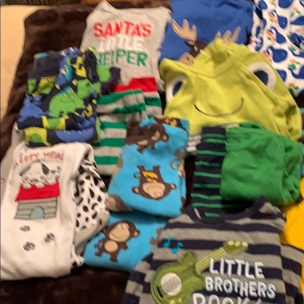 Onesies and 2 piece pajamas